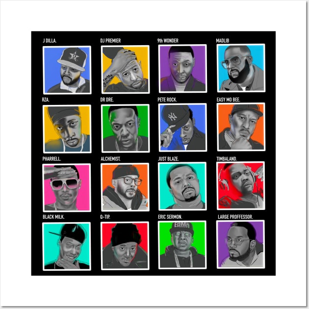 Hiphop producers on 16 pads Wall Art by Stronghorn Designs
